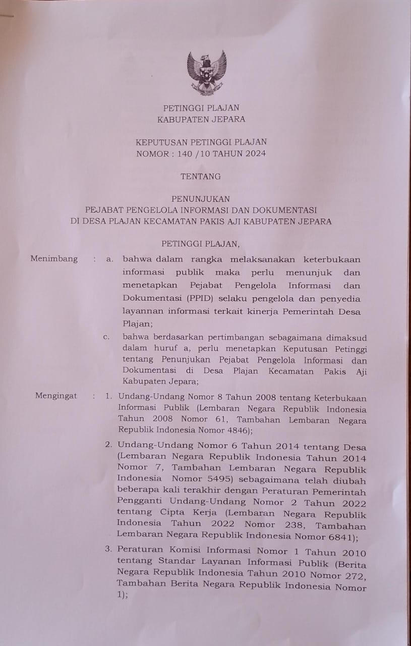 SK PEJABAT PENGELOLA INFORMASI DAN DOKUMENTASI